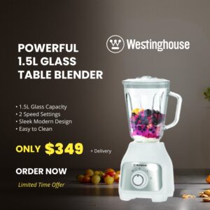 Westinghouse 1.5L Glass Table Blender