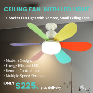 Ceiling Fan with LED Light (Colorful Blades)