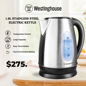 Westinghouse 1.8L Stainless Steel Electric Kettle